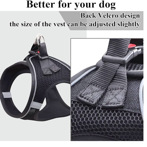 Balabuki Black Dog Harness, No Pull, Reflective, Escape Proof Vest, Size Small - Picture 12 of 13